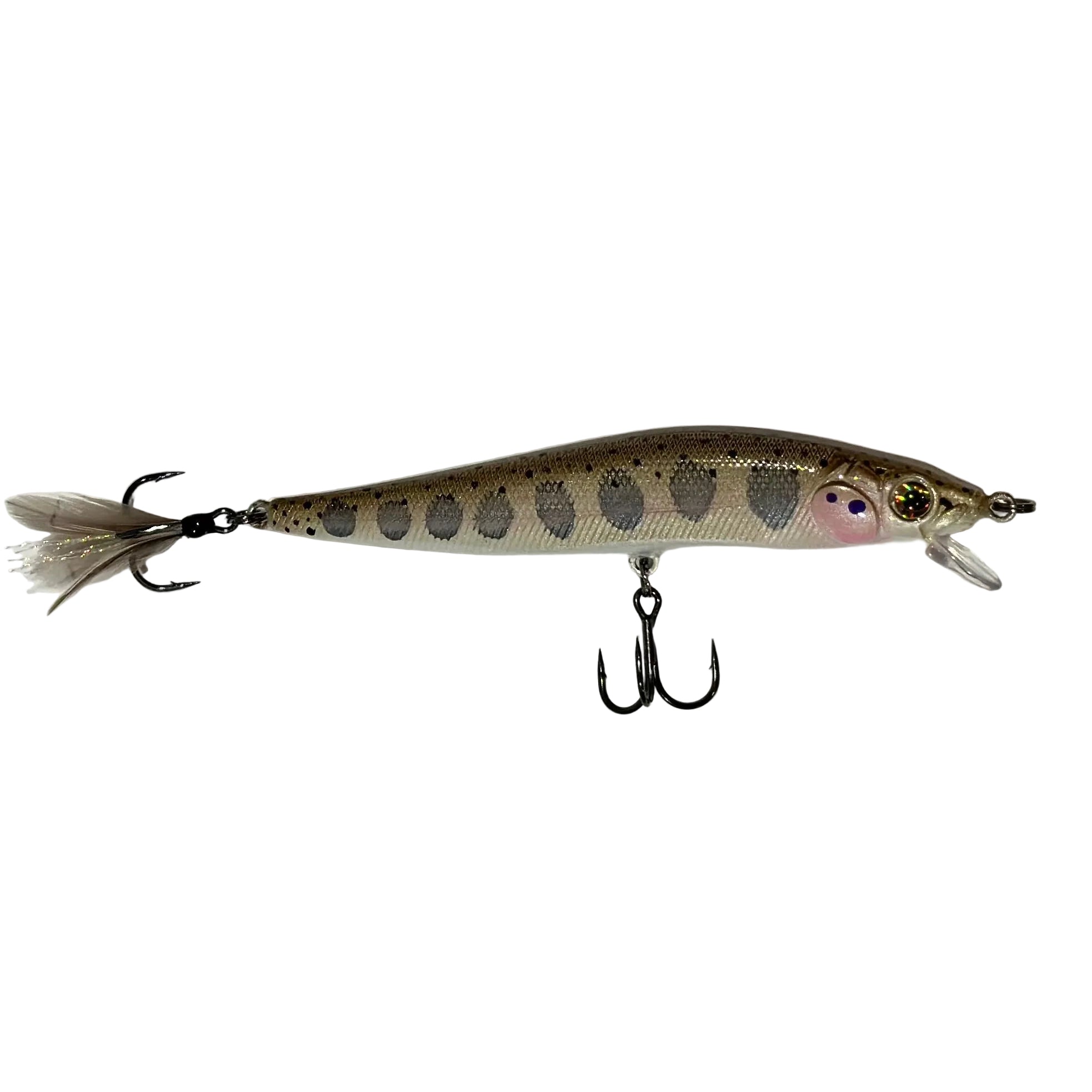 The 4” Yough Bow Jerkbait (Feathered Tail Treble)