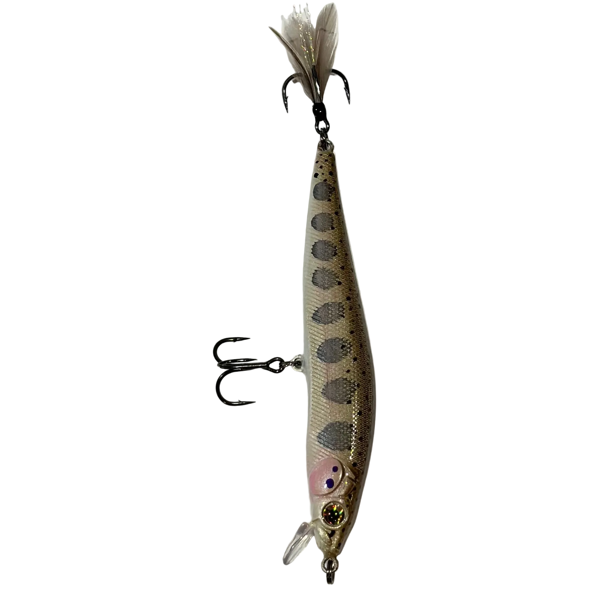 The 4” Yough Bow Jerkbait (Feathered Tail Treble)