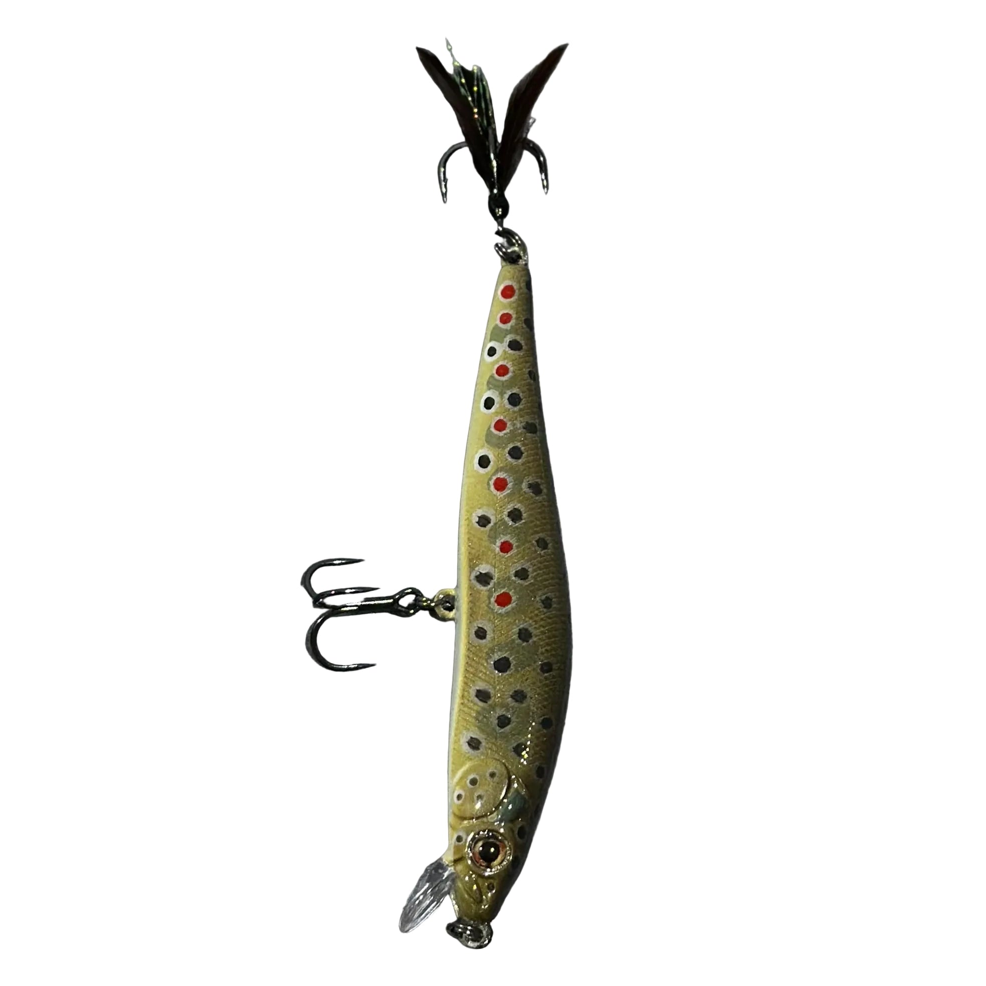 4” Wild Brown Trout Jerkbait (Feathered Tail)