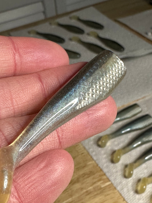 3” Headless Emerald Shiner Paddletails (2-pack)