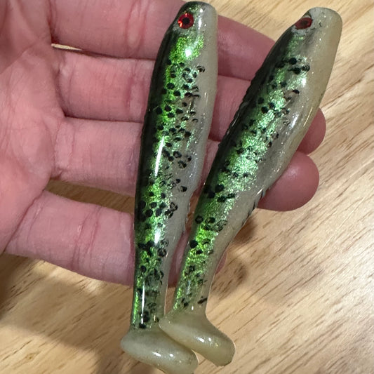 3.75” Green Crappie Panfish Paddletail (2-pack)