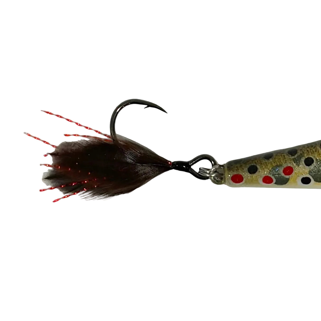3.9” Wild Brown Trout Jerkbait Brown Orange Flash (Feathered Single Hook)